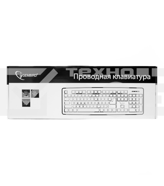 Клавиатура Gembird KB-8320U-Ru_Lat-BL, черный, USB, кнопка переключения RU/LAT,104 клавиши