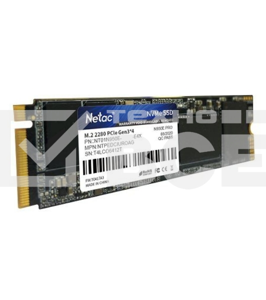 Накопитель SSD Netac N950E Pro, 1TB, PCIe 3.1 x4, M.2 2280, NVMe, R/W 3350/2800