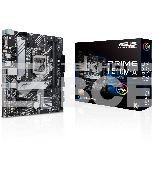 Материнская плата ASUS PRIME H510M-A, LGA 1200, Intel H510, 2xDDR4, 4xSATA, 1xM.2, 1xPCIe 4.0 x16, 2xPCIe x1, 1xHDMI, 1xDP, 1xVGA, 1x 1Gb LAN, 2xUSB 3.2 Gen 1, 4xUSB 2.0, 3x3.5 мм, 7.1, mATX