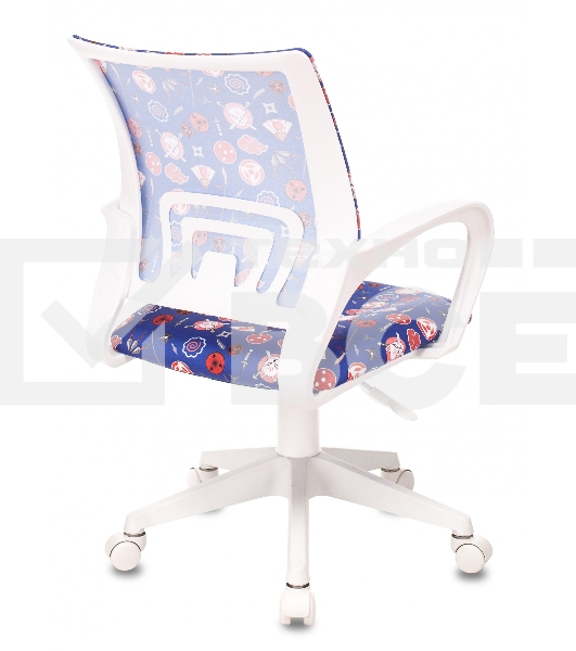 Кресло детское Бюрократ KD-W4 синий крестовина пластик пластик белый