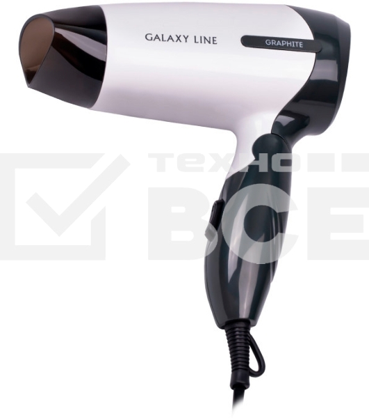 Фен для волос Galaxy Line GL 4344, белый, 1400Вт, 2 скорости потока воздуха, складная ручка, подвесная петля