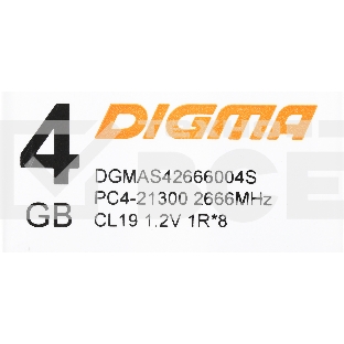 Оперативная память Digma, DDR4, 4GB (1x4GB), 2666MHz, CL19