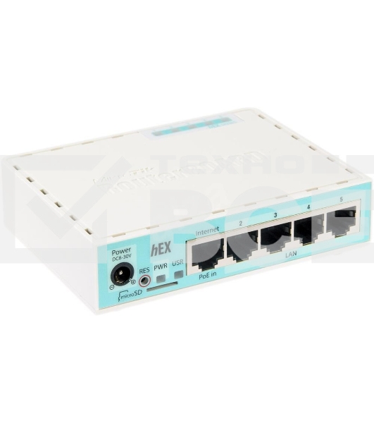Роутер MikroTik RB750Gr3 hEX (RouterOS L4) with power supply and case 5 port 10/100/1000 гигабитный высокопроизводительный Ethernet