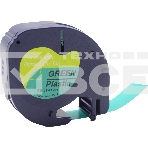 Картридж ленточный Cactus CS-LT-91204 черный шрифт, зеленый фон (12 мм, 4 м) для Dymo Letra Tag LT-100H, фото 1