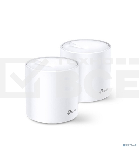 Система TP-Link Mesh AX3000 Whole Home Wi-Fi System, Wi-Fi 6, 2402Mbps (4 streams) at 5GHz and 574Mbps (2 streams) at 2.4GHz, 2 Gigabit ports of each unit, support OFDMA, MU-MIMO, 802.11k/v/r seamless roaming, support WPA3, HomecareTM system, easy setup a