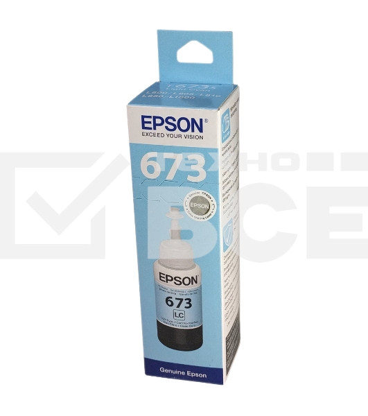 Чернила Epson 673 C13T673598 (аналог C13T67354A) светло-голубой 70мл для Epson L800/L810/L850/L1800
