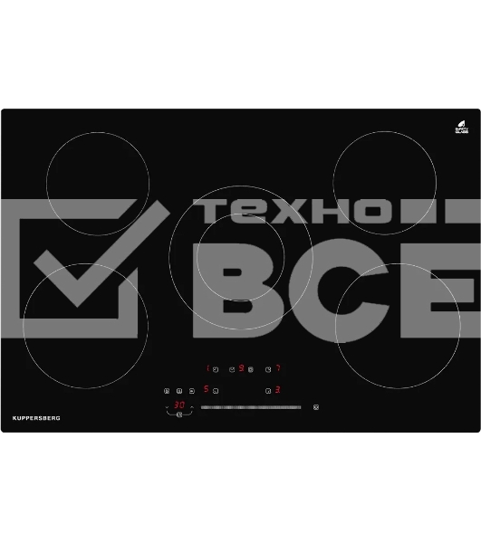 Встраиваемая варочная панель ECS 702 электрическая, 75 см, 5 конфорок, черный цвет