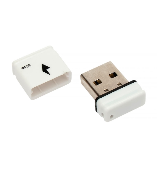 Флешка USB Gembird GFL-2.0-32mini, 32Gb, USB 2.0, R/W 30/15, белый