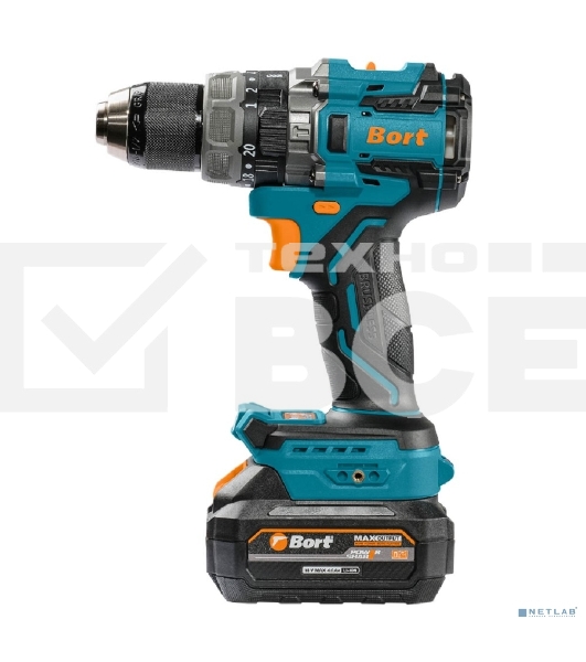 Дрель-шуруповерт Bort BAB-21Ix2Li-XDK, Аккумуляторная, 18В, 2 АКБ, Ударная
