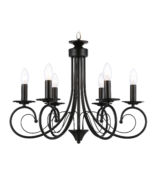 Светильник Ambrella light TR9612/6 BK черный E14/6 max 40W D560*650
