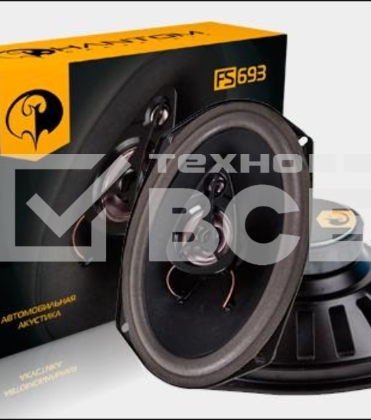 Колонки автомобильные Phantom FS-693(без решетки) 200Вт 93дБ 4Ом 15x23см(6x9дюйм)(ком.:2кол.) коаксиальные трехполосные