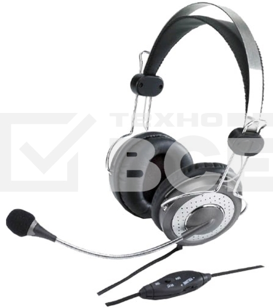 Наушники с микрофоном Genius HS-04SU серый накладные оголовье (31710045100)