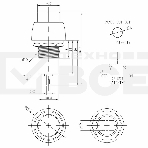 Выключатель-кнопка  250V 1А (2с) (ON)-OFF  Б/Фикс  красная  Micro  Rexant, фото2