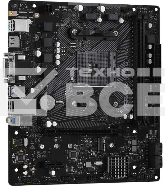 Материнская плата ASRock B550M-HDV, AM4, AMD B550, 2xDDR4, 4xSATA, 1xM.2, 1xPCIe 4.0 x16, 1xDVI-D, 1xHDMI, 1xVGA, 1x 1Gb LAN, 3x3.5 мм, 7.1, mATX