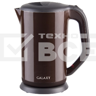 Чайник электрический Galaxy GL 0318, коричневый, пластик, 2000 Вт, 1,7 л