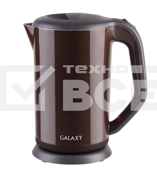 Чайник электрический Galaxy GL 0318, коричневый, пластик, 2000 Вт, 1,7 л
