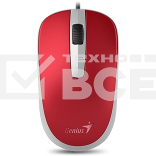 Мышь проводная Genius DX-120 красный, 1000 dpi, USB, кнопки - 3