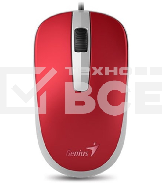 Мышь проводная Genius DX-120 красный, 1000 dpi, USB, кнопки - 3