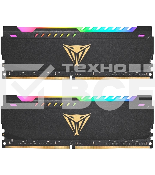 Оперативная память Patriot Viper Steel, DDR4, 32GB (2x16GB), 3600MHz, CL20, с радиатором, RGB, черный