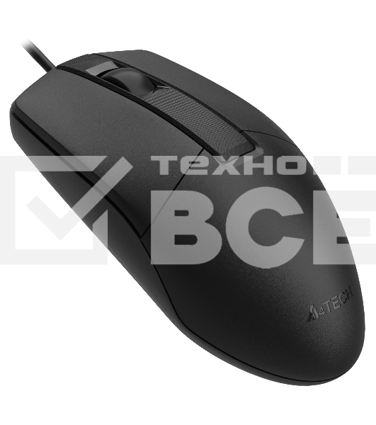 Мышь проводная A4Tech OP-330S черный, 1200 dpi, USB, кнопки - 3