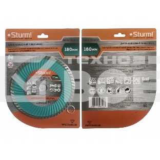 Диск Алмазный Sturm! 9020-04-180x22-TW, сухая/влажная резка Turbo Wave 180 мм