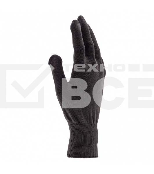 Перчатки из синтетической нити, ПВХ точка, 13 класс, черные, XL Россия