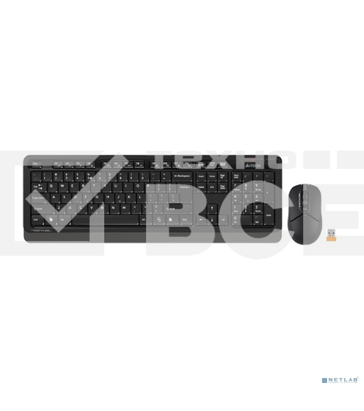 Клавиатура + мышь A4Tech Fstyler FG1012 клав:черный/серый мышь:черный USB беспроводная Multimedia
