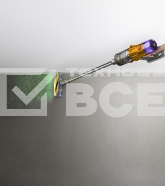 Пылесос вертикальный Dyson V12 Detect Slim Absolute желтый/серый, питание от аккумулятора, 150 Вт, уборка сухая, пылесборник 0.35 л, работа от АКБ max - 60 мин