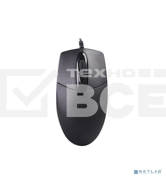 Мышь проводная A4Tech OP-720S черный, 1200 dpi, USB, кнопки - 3