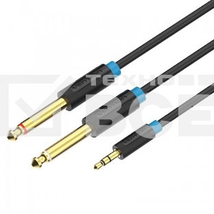 Кабель Vention аудио Jack 3,5 mm M/2Jack 6,5 mm M - 1 м