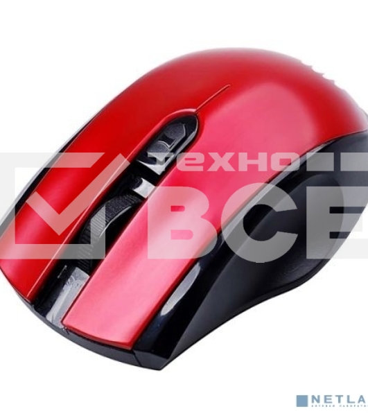 Мышь беспроводная Acer OMR032 черный/красный, 1600 dpi, радиоканал, USB, кнопки - 4