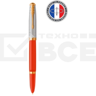 Ручка перьевая Parker 51 Premium (CW2169071) Red Rage GT F сталь нержавеющая подар.кор.