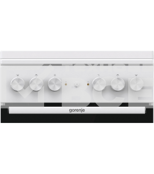 Комбинированная плита Gorenje GK5A12WG, полезный объем 68 л, очистка паром AquaClean, сводчатая форма духовки, механическое управление, электроподжиг, цвет белый