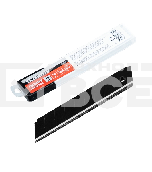 Лезвия Matrix 18 мм, сталь SK5, черный, 10 шт