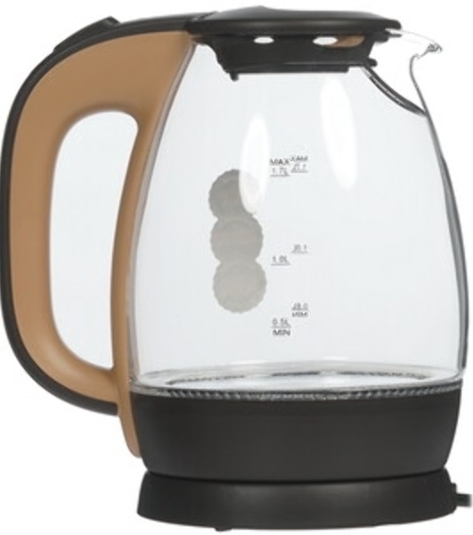 Чайник электрический Centek CT-0056 кофейно-бежевый, 1.7 л, 2200 Вт, скрытый нагревательный элемент