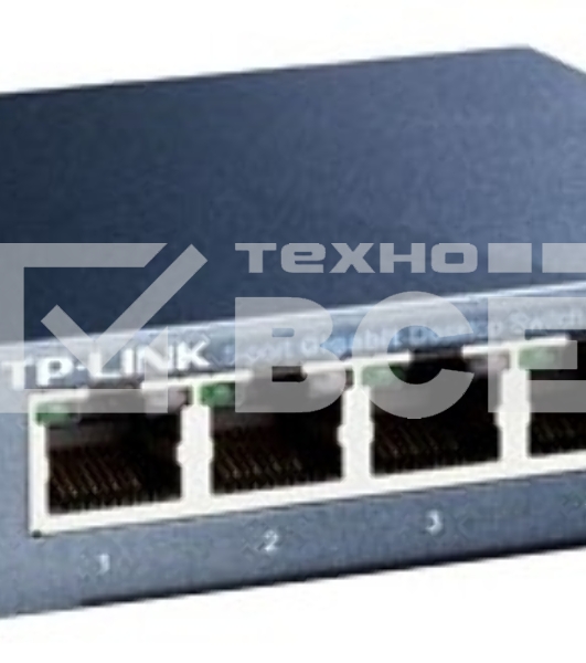 Коммутатор TP-Link SOHO TL-SG105 5-port Desktop Gigabit Switch, 5 10/100/1000M RJ45 ports, metal case