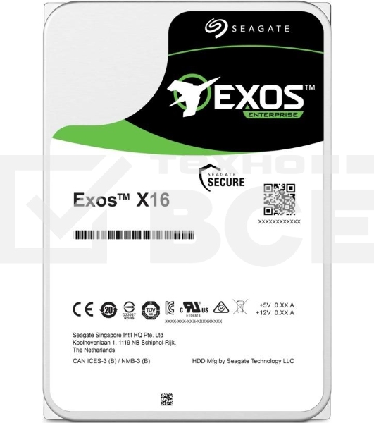 Жесткий диск Seagate 16Tb, ST16000NM002G, SAS Exos X16, 7200 rpm, 256Mb buffer