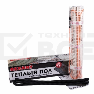 Теплый пол (нагревательный мат) REXANT Extra, площадь 9,0 м2 (0,5 х 18,0 метров), 1440Вт, (двух жильный)