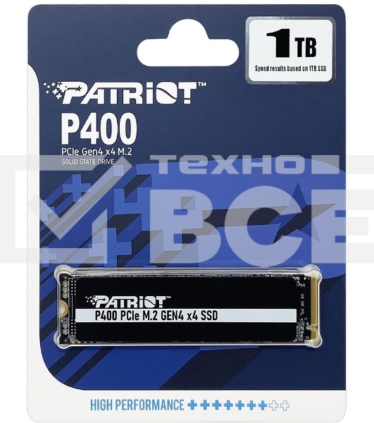 Накопитель SSD Patriot P400, 1Tb, PCIe 4.0 x4, M.2 2280, NVMe, R/W 5000/4800, с радиатором
