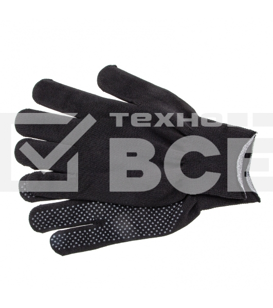Перчатки из синтетической нити, ПВХ точка, 13 класс, черные, XL Россия