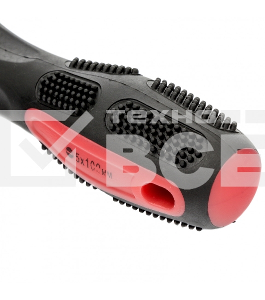 Отвертка Anti-Slip, SL5,0 х 100 мм, CrV, двухкомп. рукоятка Matrix