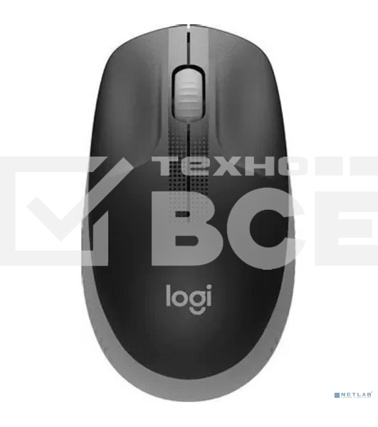 Мышь беспроводная Logitech M190 черный/серый, 1000 dpi, радиоканал, USB, кнопки - 3