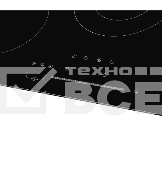 Встраиваемая варочная панель ECS 702 электрическая, 75 см, 5 конфорок, черный цвет