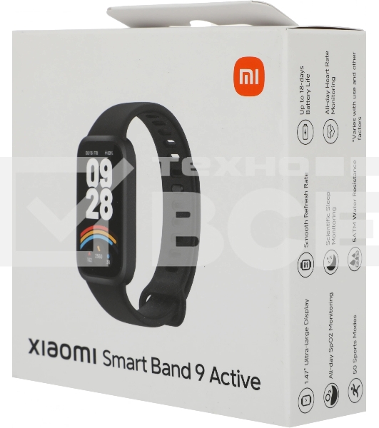Фитнес трекер Xiaomi Smart Band 9 Active черный M2435B1 (BHR9444GL)