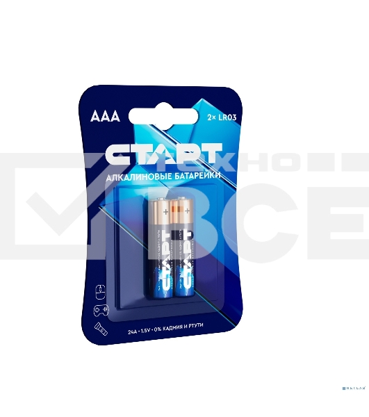 Батарейки СТАРТ LR03-BL2 BLUE 40/720, AAA, 2 шт. в блистере