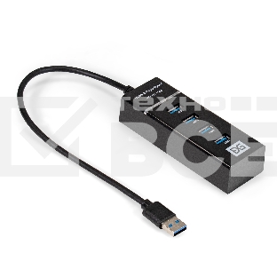 USB-концентратор 4-в-1 ExeGate DUB-331T (кабель-адаптер USB3.0 --> 3xUSB2.0, 1xUSB3.0, Plug&Play, черный)