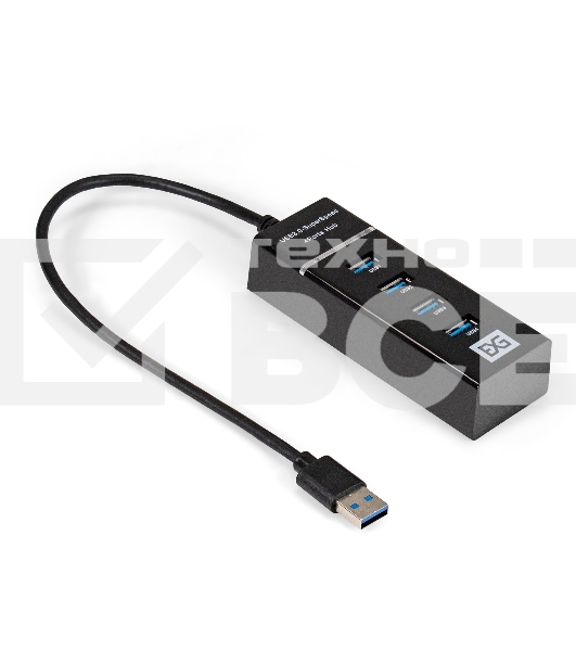USB-концентратор 4-в-1 ExeGate DUB-331T (кабель-адаптер USB3.0 --> 3xUSB2.0, 1xUSB3.0, Plug&Play, черный)