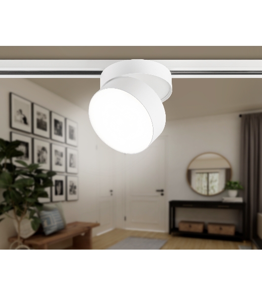 Трековый однофазный светодиодный светильник Ambrella light GL6875 WH белый LED 16W 4200K D115*90
