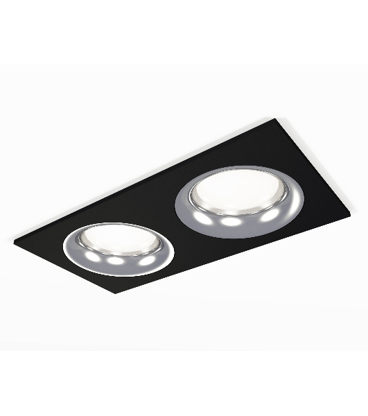 Комплект встраиваемого светильника Ambrella light XC7636003 SBK/PCL черный песок/серебро полированное MR16 GU5.3 (C7636, N7012)