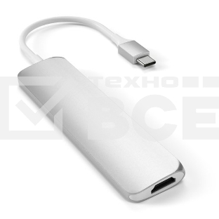 USB-C адаптер Satechi Type-C Slim Multiport Adapter V2. Интерфейс USB-C. серебристый.